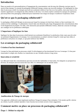 Packaging collaboratif : Impliquer les fans dans le processus créatif