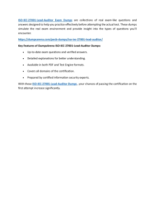 ISO-IEC-27001-Lead-Auditor Exam Dumps with Real Practice Questions – DumpsArena