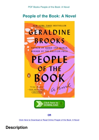 PDF Books People of the Book A Novel