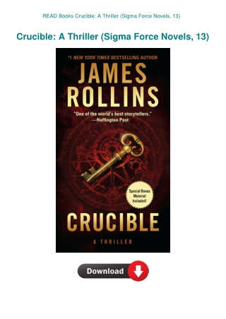 READ Books Crucible A Thriller (Sigma Force Novels  13)