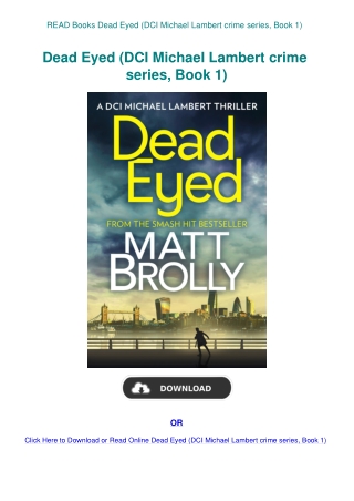 READ Books Dead Eyed (DCI Michael Lambert crime series  Book 1)