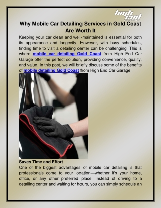 Mobile Car Detailing Gold Coast