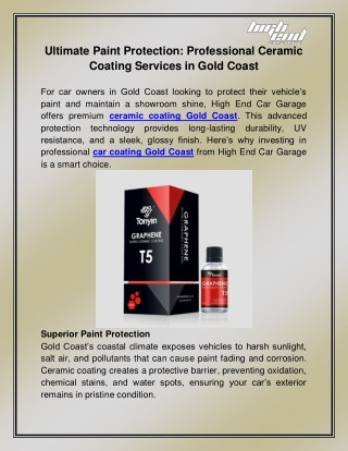 Ceramic Coating Gold Coast