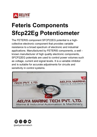Feteris Components Sfcp22Eg Potentiometer