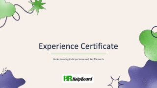 Work Experience Certificate Format