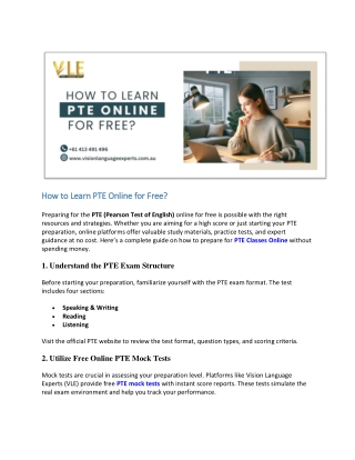 How to Learn PTE Online for Free