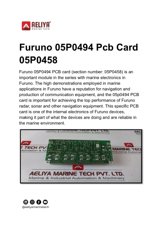 Furuno 05P0494 Pcb Card 05P0458