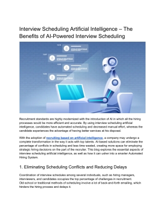 Interview Scheduling Artificial Intelligence – The Benefits of AI-Powered Interview Scheduling