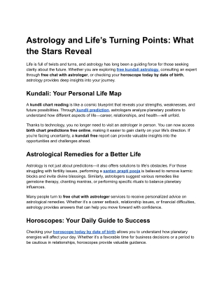 Astrology and Life’s Turning Points_ What the Stars Reveal