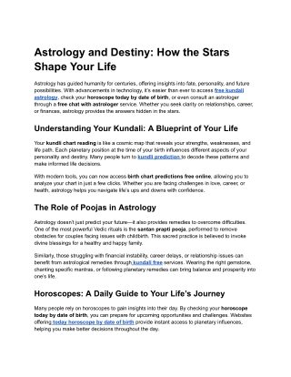 Astrology and Destiny_ How the Stars Shape Your Life