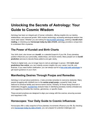 Unlocking the Secrets of Astrology_ Your Guide to Cosmic Wisdom