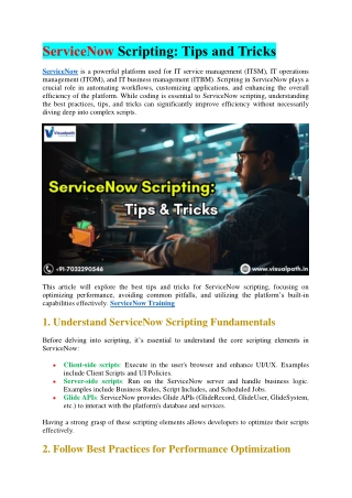 ServiceNow Online Training In Hyderabad - ServiceNow Training