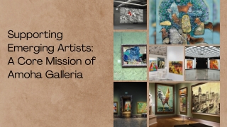 Supporting Emerging Artists A Core Mission of Amoha Galleria