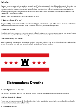 Wanneer Bel je een Slotenmaker? Veelvoorkomende Situaties