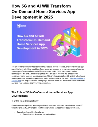 How 5G and AI Will Transform On-Demand Home Services App Development in 2025