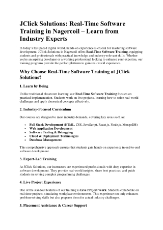 Best Software Training Centre in nagercoil