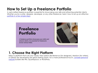How to Set Up a Freelance Portfolio