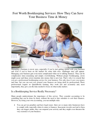 Fort Worth Bookkeeping Services