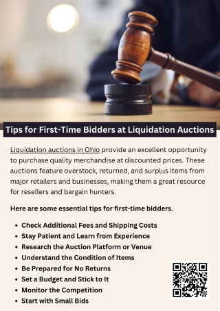 Tips for First-Time Bidders at Liquidation Auctions