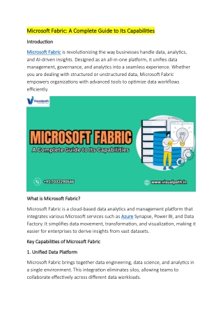 Best Microsoft Fabric Training in Chennai | Visualpath