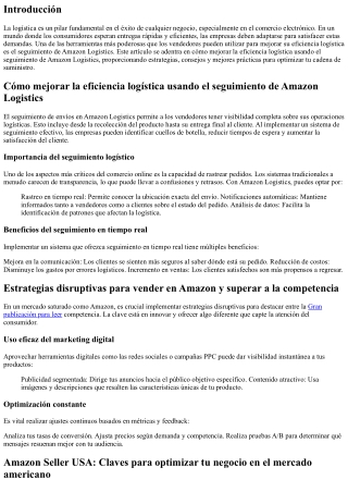 Cómo mejorar la eficiencia logística usando el seguimiento de Amazon Logistics