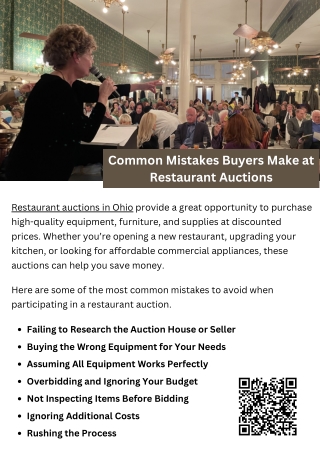 Common Mistakes Buyers Make at Restaurant Auctions