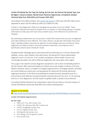 Combo IVD Market Growth: Key Drivers and Opportunities