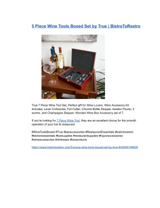 5 Piece Wine Tools Boxed Set by True _ BistroToRestro