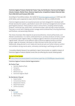 Feminine Hygiene Products Market: Growth Drivers & Opportunities