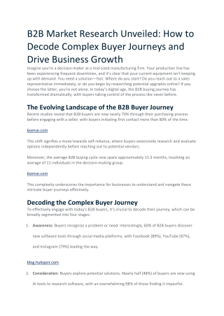 Decoding B2B Buyer Journeys to Drive Business Growth