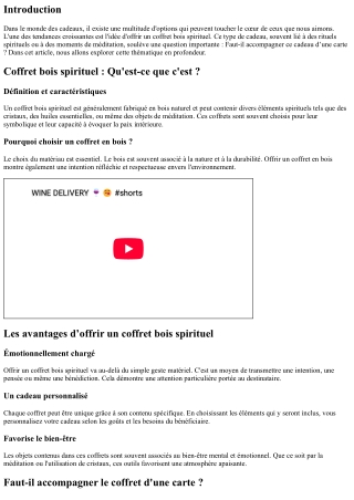 Offrir un coffret bois spirituel : Faut-il l’accompagner d’une carte ?