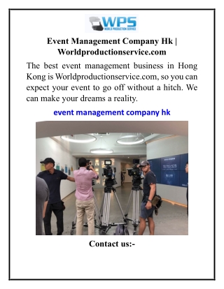 Event Management Company Hk  Worldproductionservice