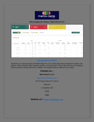 Data management software | Match Data Pro LLC