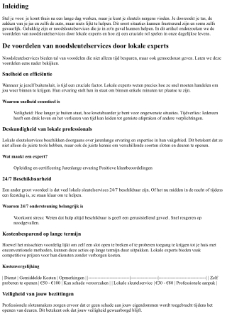 De voordelen van noodsleutelservices door lokale experts