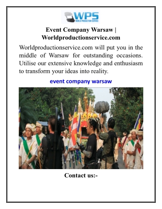 Event Company Warsaw Worldproductionservice