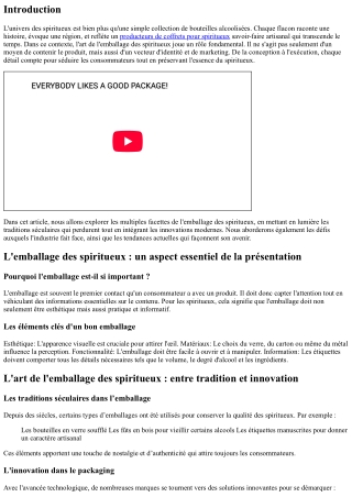 L'art de l'emballage des spiritueux : entre tradition et innovation