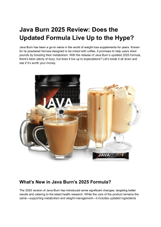 Java Burn: Boost Your Metabolism and Support Weight Loss Naturally