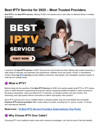 Best IPTV Service for 2025 – Most Trusted Providers