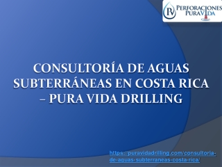 Consultoría de aguas subterráneas Costa Rica