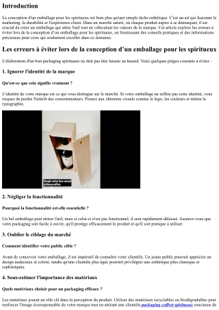 Les erreurs à éviter lors de la conception d’un emballage pour les spiritueux