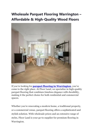 Parquet Flooring Warrington