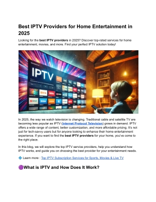Best IPTV Providers for Home Entertainment in 2025