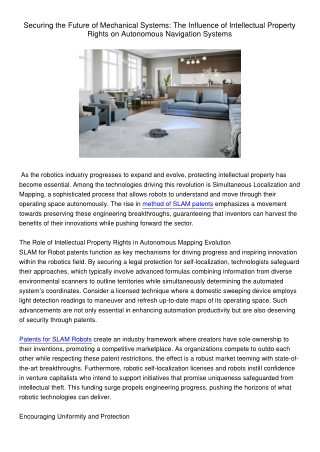 SecuringtheFutureofMechanicalSystemsTheInfluenceofIntellectualPropertyRightsonAutonomousNavigationSystems