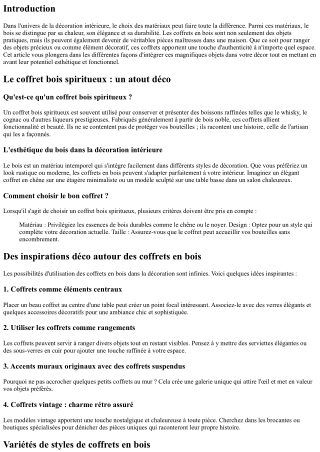 “Des inspirations déco autour des coffrets en bois”