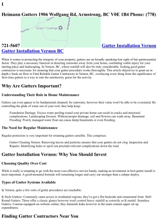 How to Find Reliable Gutter Contractors in Vernon, BC