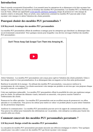 Faites rayonner votre marque avec des meubles PLV personnalisés
