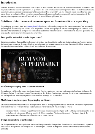 Spiritueux bio : comment communiquer sur la naturalité via le packing