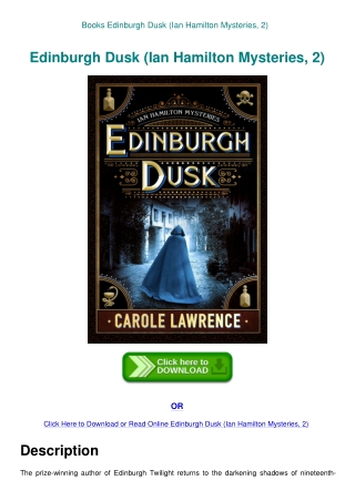 Books Edinburgh Dusk (Ian Hamilton Mysteries  2)
