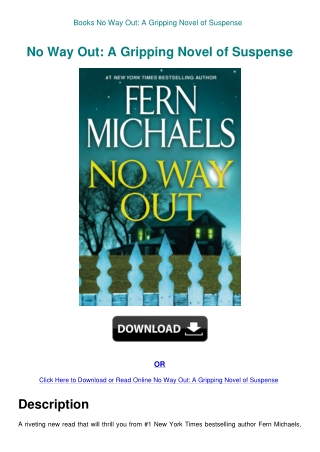 Books No Way Out A Gripping Novel of Suspense