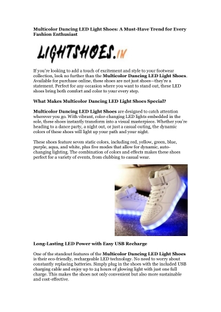 Light up shoes